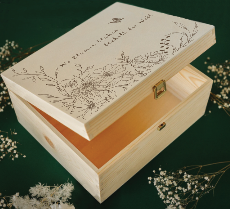 Diese Saatgutbox mit Blumensaatgut aus unbehandeltem Holz ist das perfekte Geschenk für alle Gärtner und Gartenfreunde.