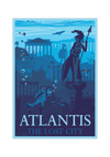 Das maritime Poster zeigt dir die versunkene Stadt Atlantis. In schönem Blau ist diese nautische Deko ideal für jedes maritim gestaltete Zimmer.