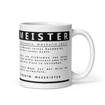 Diese Tasse mit der lustigen Definition des Wortes Malermeister mit abperlenden Schriftzug und Maler ist ideal für alle Malermeister.