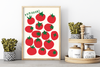 Das Poster zeigt Tomaten und als Überschrift Pomodori, das italienische Wort für Tomate. 